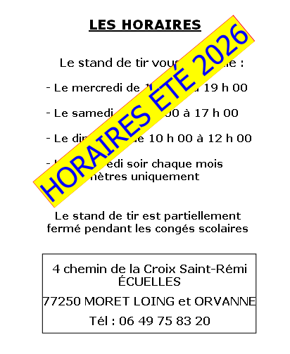 HORAIRES ÉTÉ 2026


